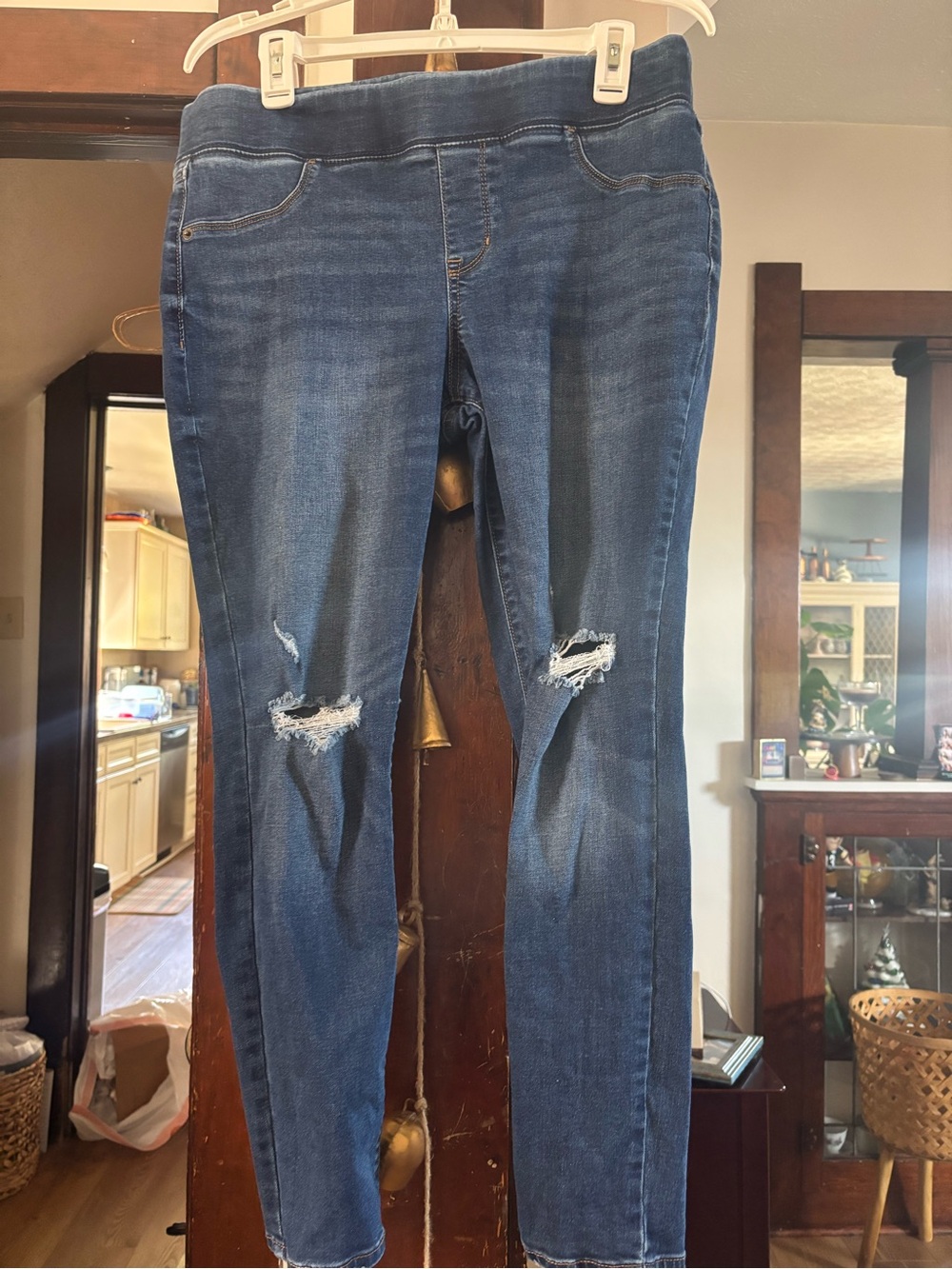 Old Navy Dark Blue Distressed Jeggings